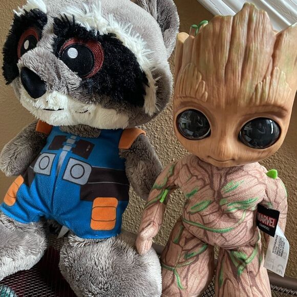 Marvel Groot I Am Groot Groovy Doll & Raccoon Rocket 14 inch Plush Guardians - Picture 8 of 16
